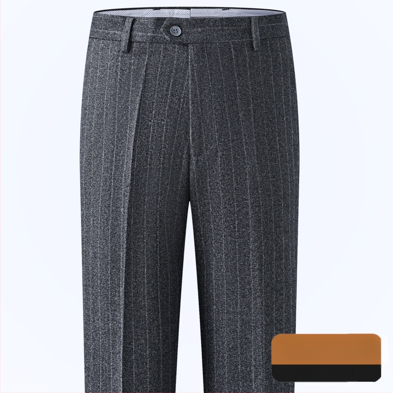 Muške hlače s ravnim krojem od vune, poslovni formalni stil, 85% vuna, bez glačanja, zimske