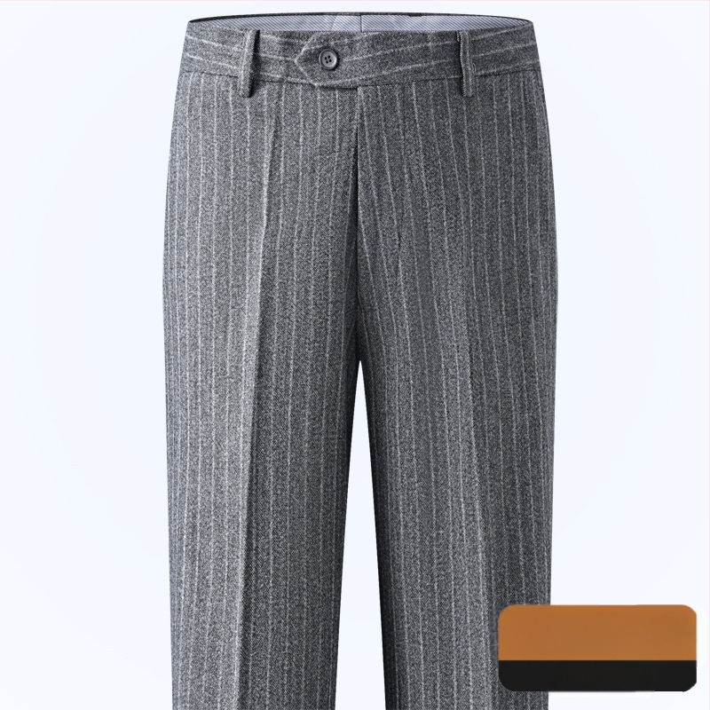 Muške hlače s ravnim krojem od vune, poslovni formalni stil, 85% vuna, bez glačanja, zimske