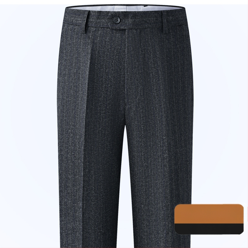 Muške hlače s ravnim krojem od vune, poslovni formalni stil, 85% vuna, bez glačanja, zimske