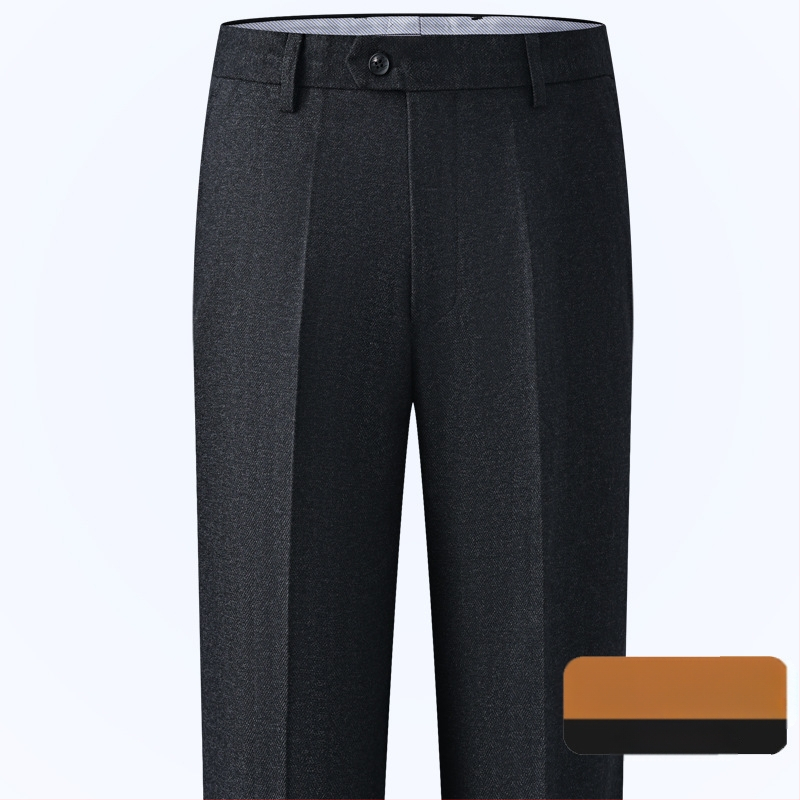Muške hlače s ravnim krojem od vune, poslovni formalni stil, 85% vuna, bez glačanja, zimske