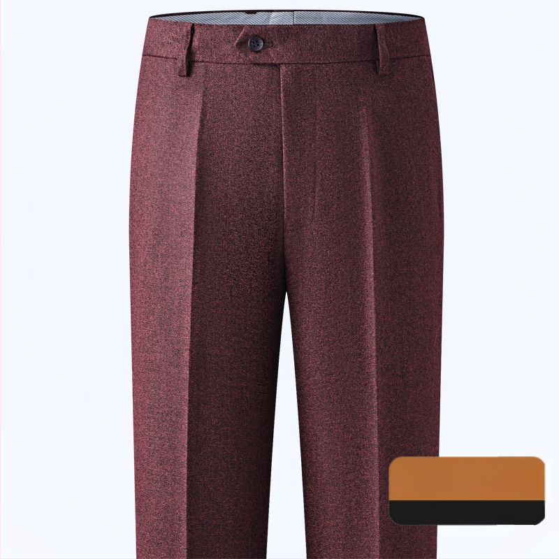 Muške hlače s ravnim krojem od vune, poslovni formalni stil, 85% vuna, bez glačanja, zimske
