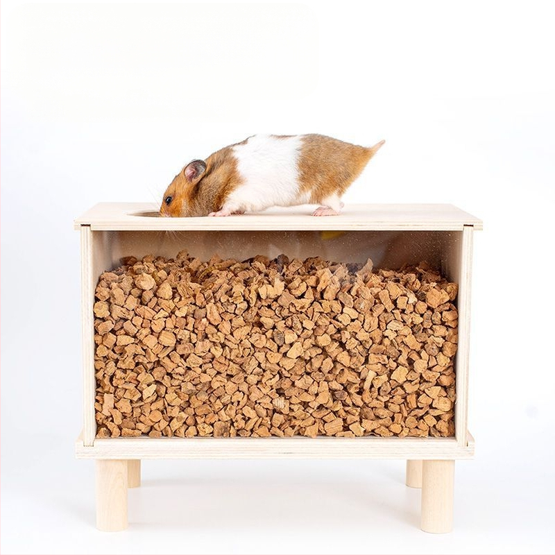 Cutie din lemn pentru săpat și adăpost pentru hamster — set DIY de decorare cuștii, marca Cute love new