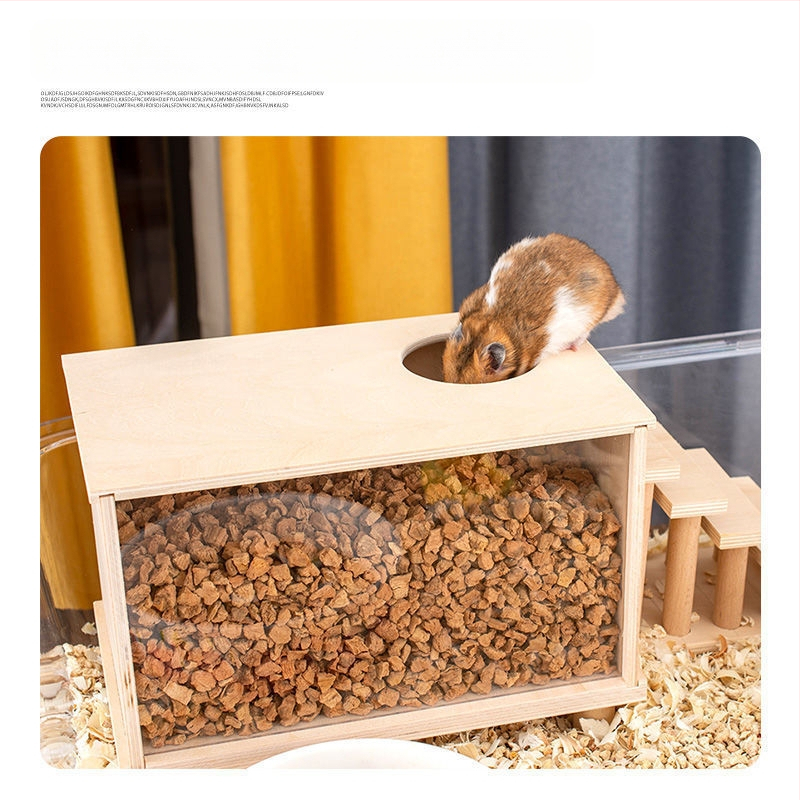 Cutie din lemn pentru săpat și adăpost pentru hamster — set DIY de decorare cuștii, marca Cute love new