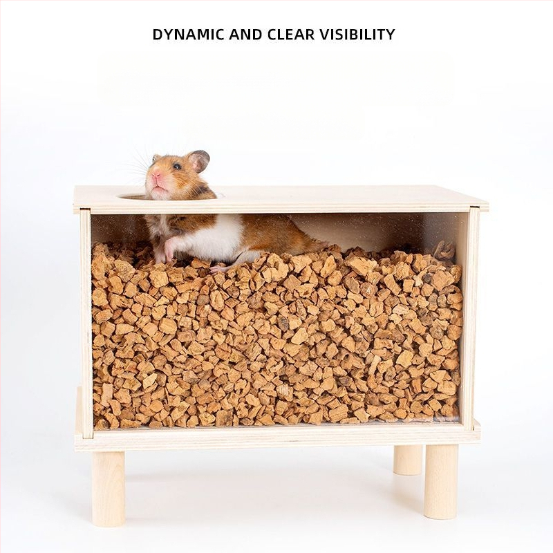 Cutie din lemn pentru săpat și adăpost pentru hamster — set DIY de decorare cuștii, marca Cute love new