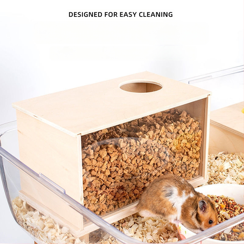 Cutie din lemn pentru săpat și adăpost pentru hamster — set DIY de decorare cuștii, marca Cute love new