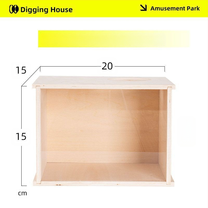 Cutie din lemn pentru săpat și adăpost pentru hamster — set DIY de decorare cuștii, marca Cute love new