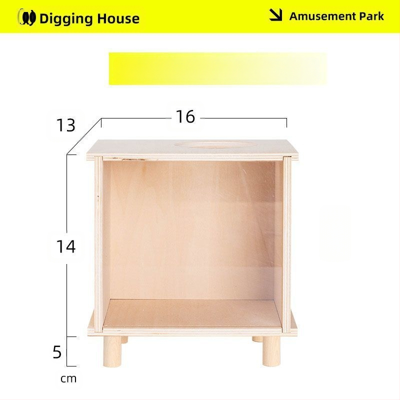 Cutie din lemn pentru săpat și adăpost pentru hamster — set DIY de decorare cuștii, marca Cute love new