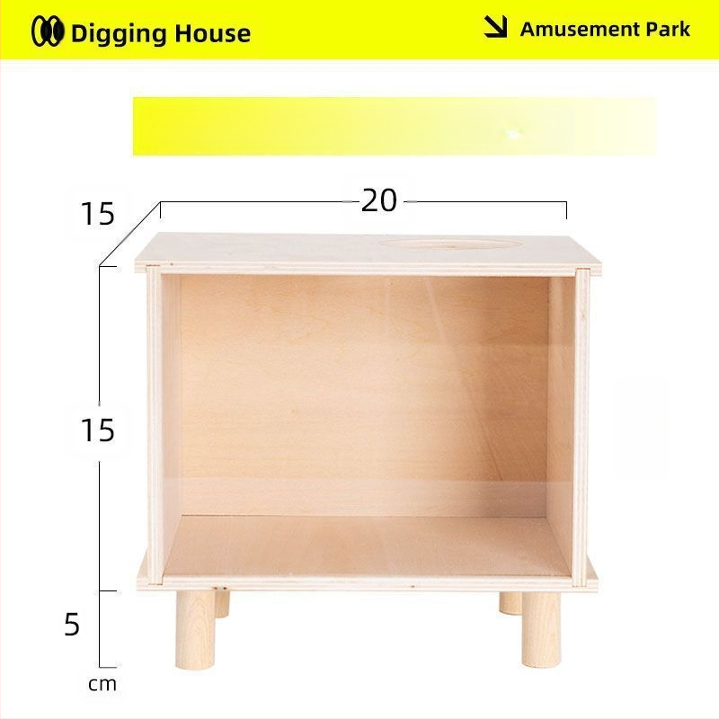 Cutie din lemn pentru săpat și adăpost pentru hamster — set DIY de decorare cuștii, marca Cute love new
