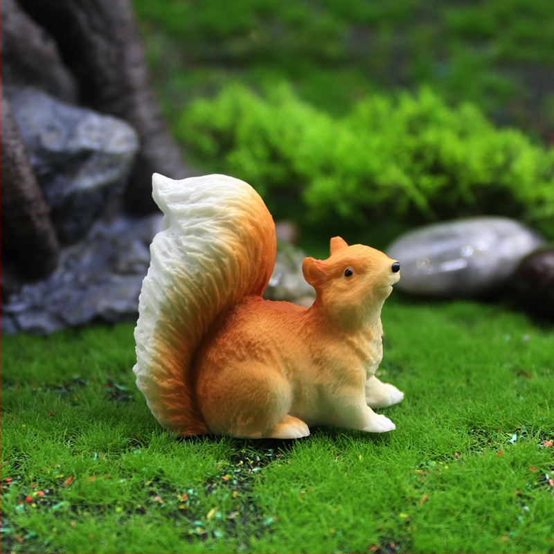 Резинова мини ландшафтна украса за саксия с мъх и сукуленти – декоративен елемент за микро ландшафт, пасторален стил