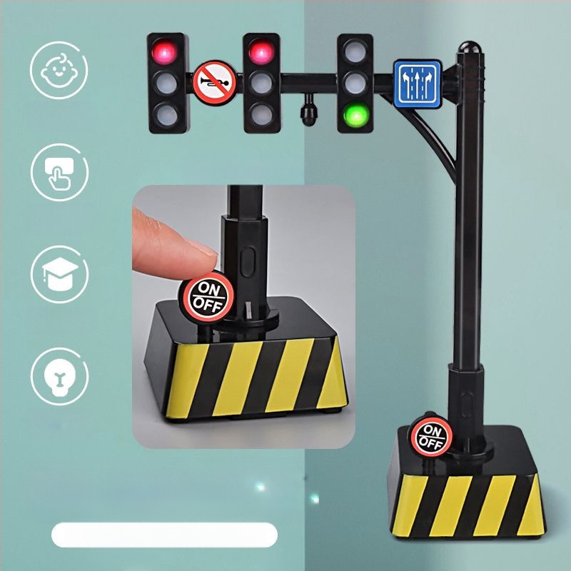 Pārvietojams bērnu satiksmes signāls ar skaņu – izglītojoša rotaļlieta no māla