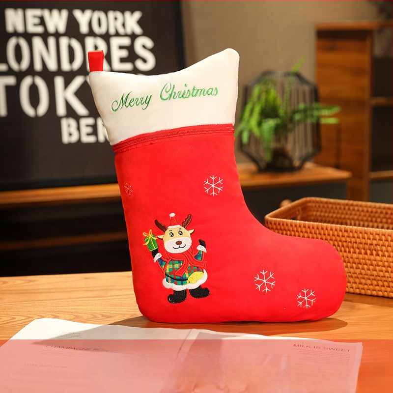 Плюшена животинска кукла със Санта и елени дизайн, пълнеж PP памук, за възраст 14+