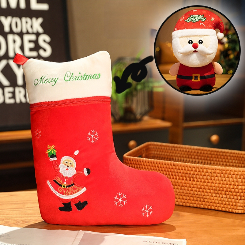 Плюшена животинска кукла със Санта и елени дизайн, пълнеж PP памук, за възраст 14+