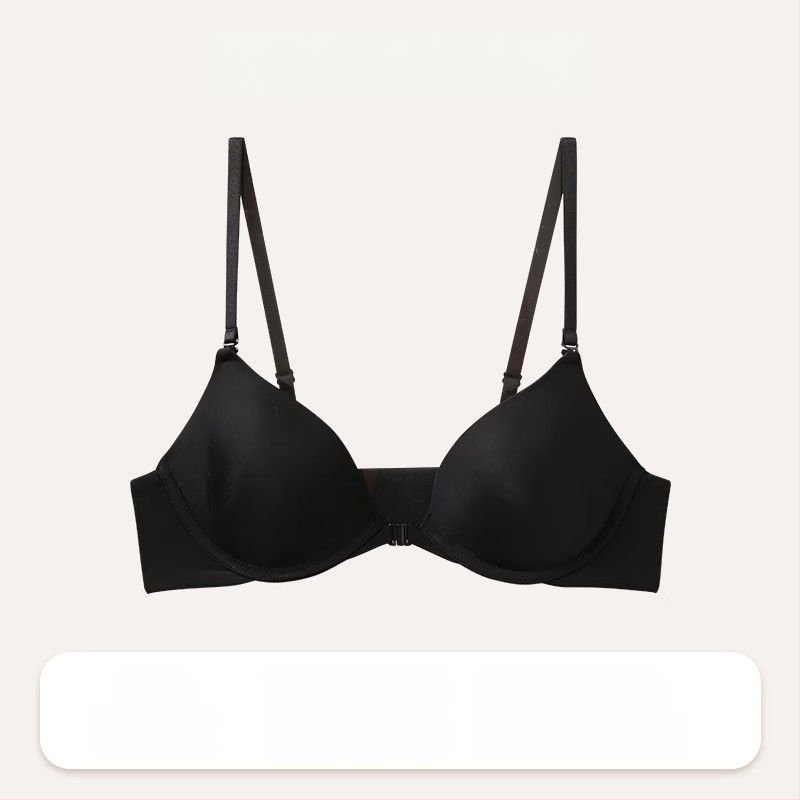 Push-Up σουτιέν με μπροστινό κούμπωμα και μεταλλικό δαχτυλίδι, 3/4 λεπτές φόρμες, αποσπώμενες διπλές τιράντες, αόρατο πίσω, νάιλον