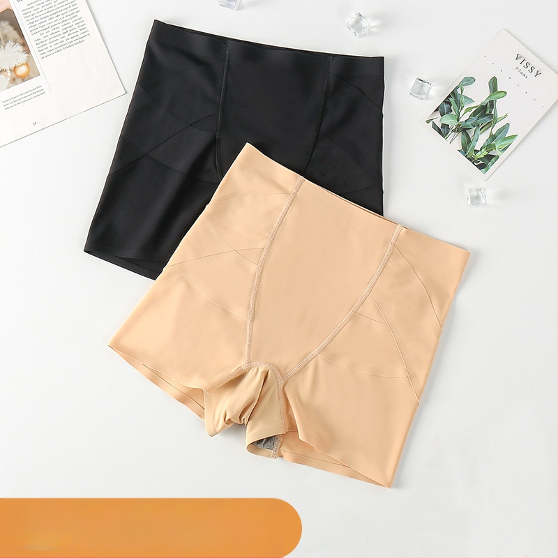 Moterų saugios kelnės su aukštu juosmeniu, megztas nailono audinys, dryžuotas raštas, kirkšnies įdaila 100% medvilnė