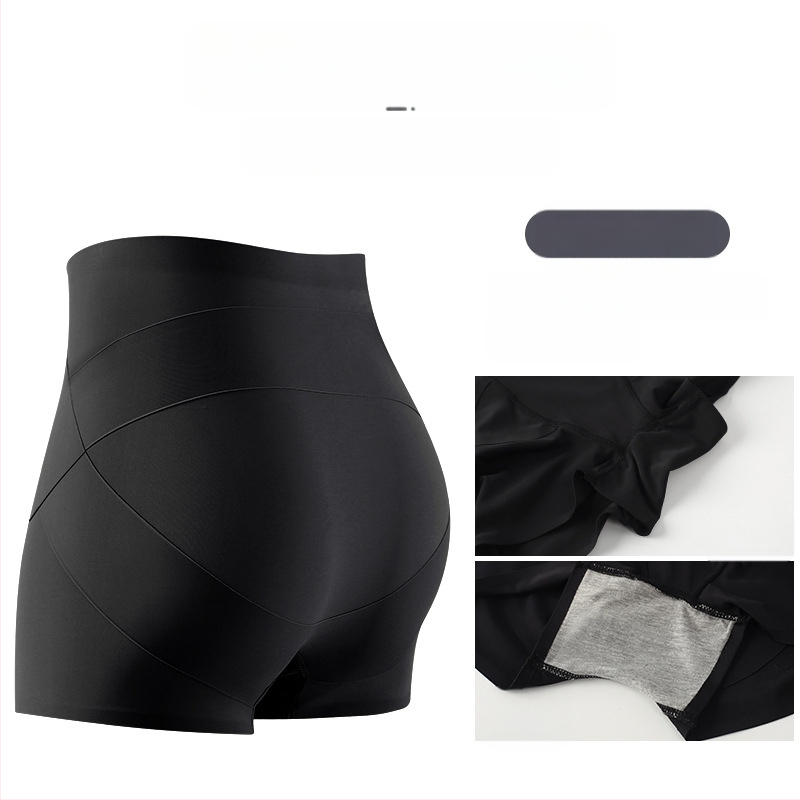 Moterų saugios kelnės su aukštu juosmeniu, megztas nailono audinys, dryžuotas raštas, kirkšnies įdaila 100% medvilnė