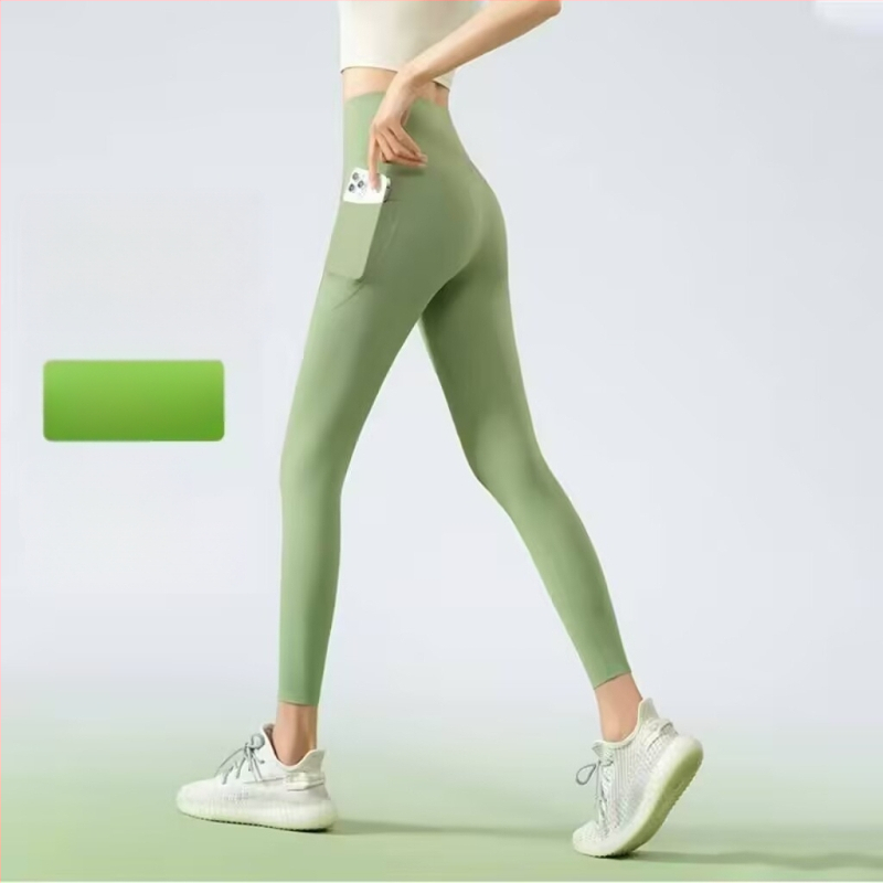 Najlon-spandeks tajice za jogu, visoka elastičnost, uski kroj, duljina 9 točaka, tekstni uzorak, proljeće 2025