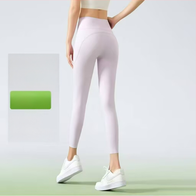 Najlon-spandeks tajice za jogu, visoka elastičnost, uski kroj, duljina 9 točaka, tekstni uzorak, proljeće 2025