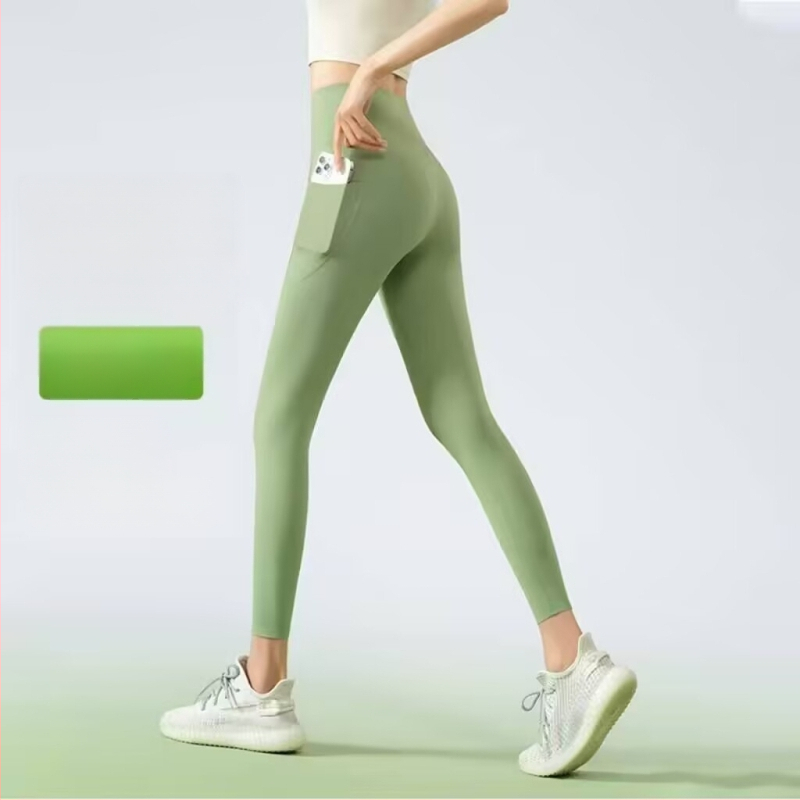 Najlon-spandeks tajice za jogu, visoka elastičnost, uski kroj, duljina 9 točaka, tekstni uzorak, proljeće 2025