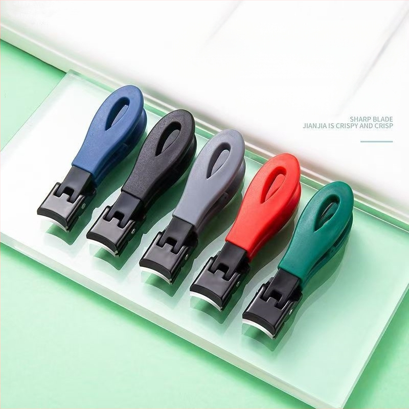 Nagų kirpimo žirklės su dideliu atidarymu; plastikas + nerūdijantis plienas; nešiojamas, plokščio atidarymo dizainas; namų naudojimui