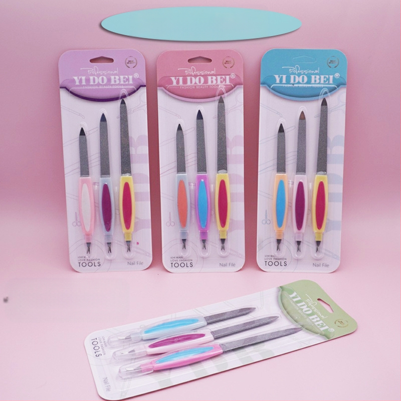 Λίμα νυχιών από ανοξείδωτο χάλυβα με διπλό κεφάλι, διπλής όψης, τραχύ και λεπτό κόκκο, πολύπλευρο σχέδιο