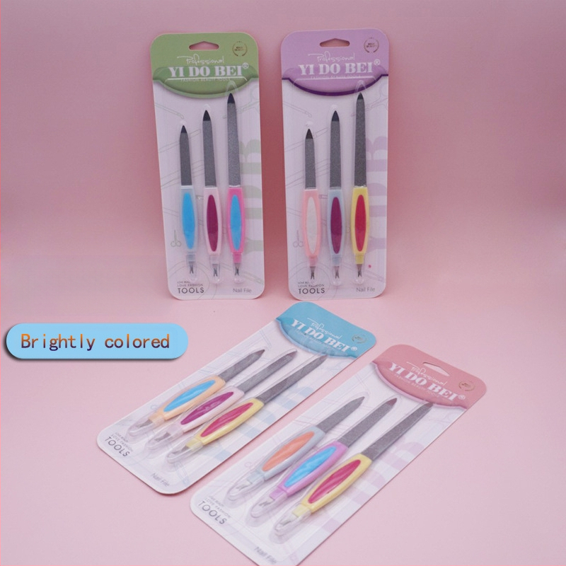 Λίμα νυχιών από ανοξείδωτο χάλυβα με διπλό κεφάλι, διπλής όψης, τραχύ και λεπτό κόκκο, πολύπλευρο σχέδιο