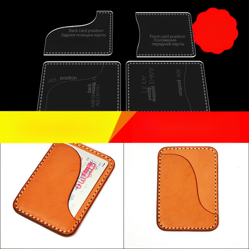 DIY akril sablon kártyatáskára – bőr kézzel készített tervezés