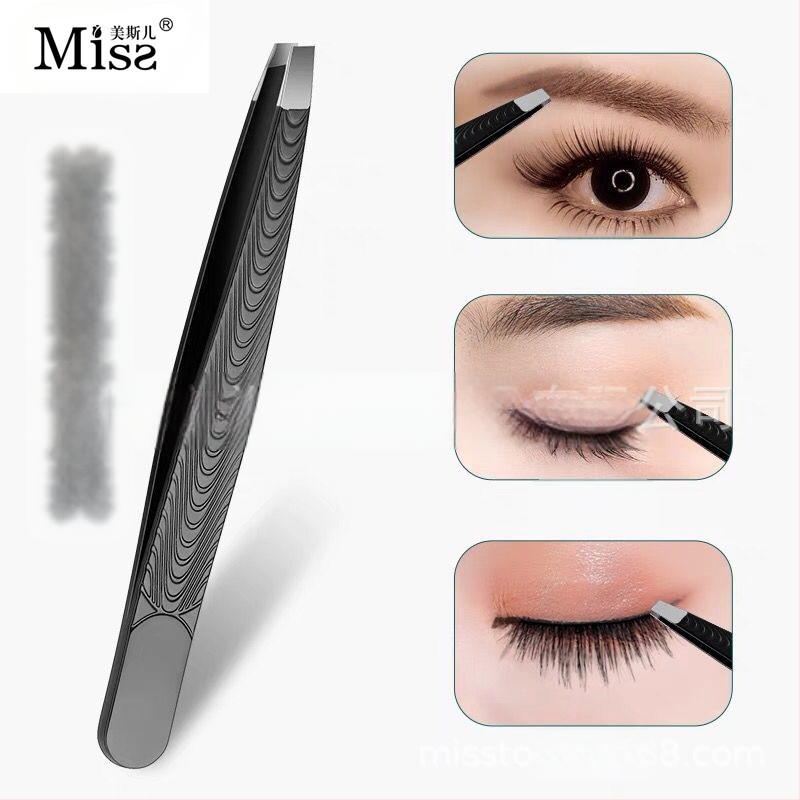 Clip pentru sprânene cu model în valuri și pense compacte, oțel inoxidabil, instrument de conturare a sprânenelor