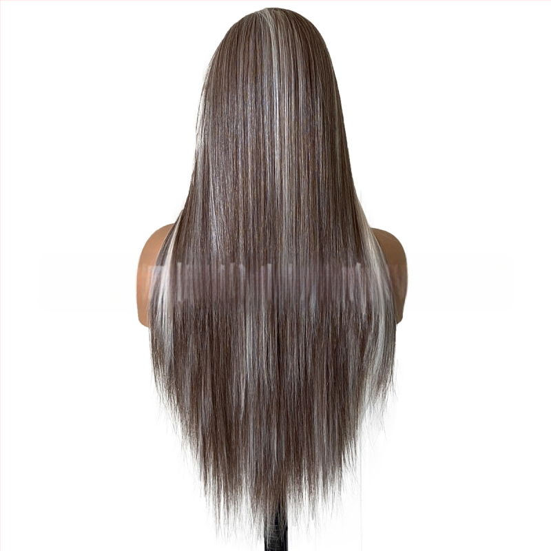 Diniwigs SH-177 ilga tiesi parukė, Day Silk plaukai, Lace-front