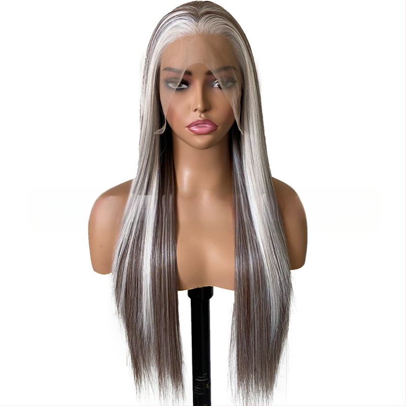 Diniwigs SH-177 ilga tiesi parukė, Day Silk plaukai, Lace-front