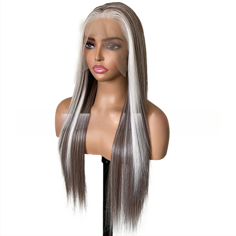 Diniwigs SH-177 ilga tiesi parukė, Day Silk plaukai, Lace-front