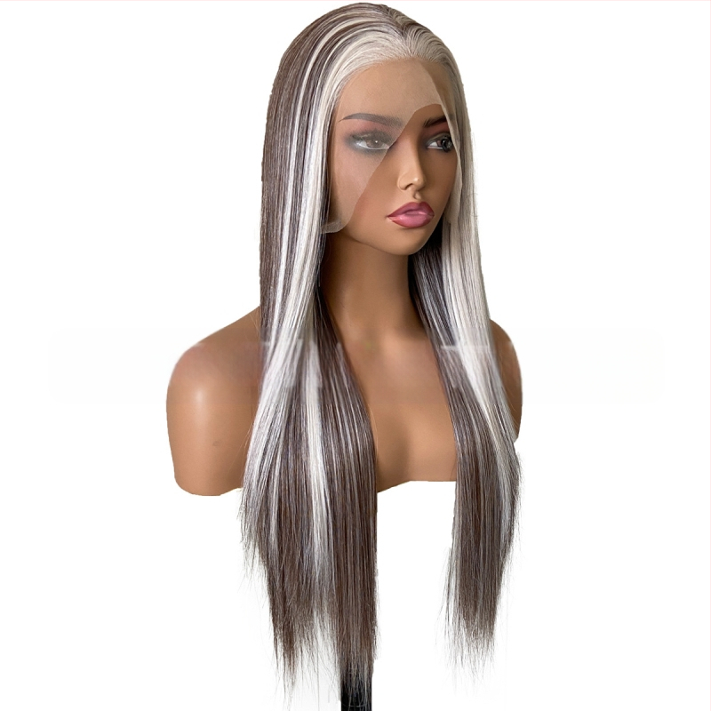 Diniwigs SH-177 ilga tiesi parukė, Day Silk plaukai, Lace-front