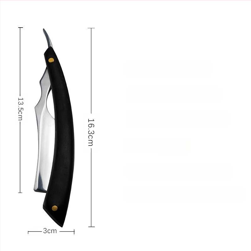 LUOTTS Държач за бръснач от ебоново дърво и неръждаема стомана, винтидж стил за фризьорски и бръснарски инструменти, 56 g, персонализирана опаковка и лого