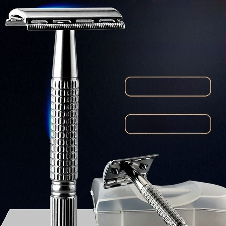 Lama de rasă cu două fețe pentru bărbierit manual