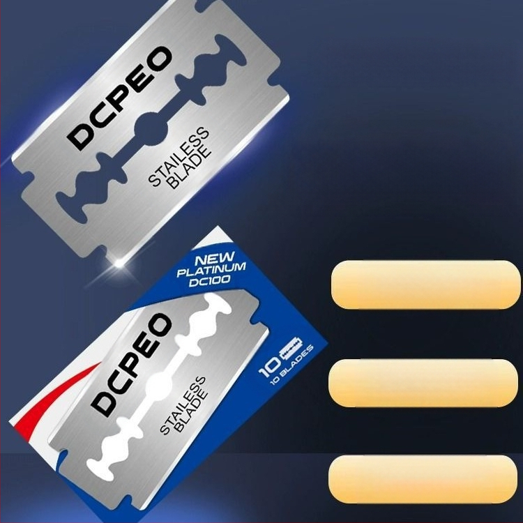 Lama de rasă cu două fețe pentru bărbierit manual