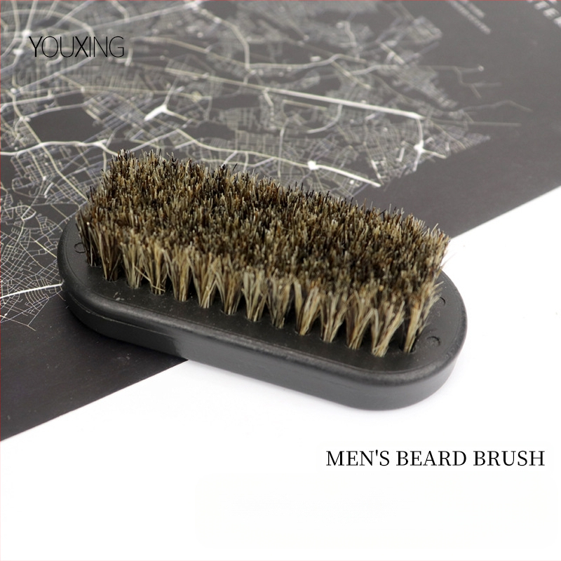 Barzdos šepetėlis, nešiojamas su plastine rankena, 1 vnt, medžiaga: derva + šereliai, šerelių ilgis 3 cm