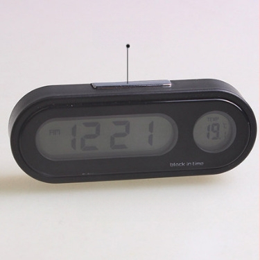 Town Head automobilinis skaitmeninis laikrodis su temperatūros ir drėgmės matuokliu, ašinis tipas, plastikinis korpusas