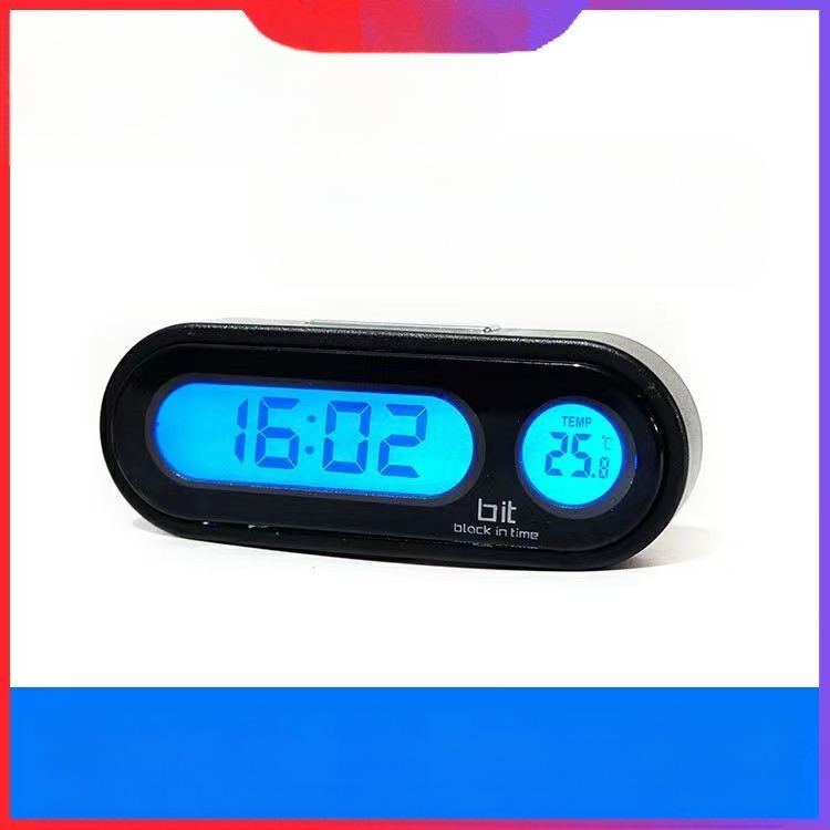 Town Head automobilinis skaitmeninis laikrodis su temperatūros ir drėgmės matuokliu, ašinis tipas, plastikinis korpusas