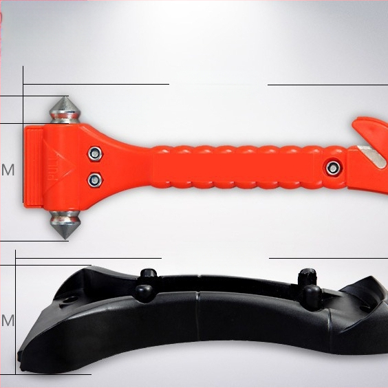 Autómentő 2–az–egyben, szilárd kalapács, menekülő eszköz buszhoz, autóbiztonsági kalapács (Márka: Zhuo Cheng; Anyag: ABS és rozsdamentes acél; Testreszabás: Elérhető; Súly: 0,17 kg)