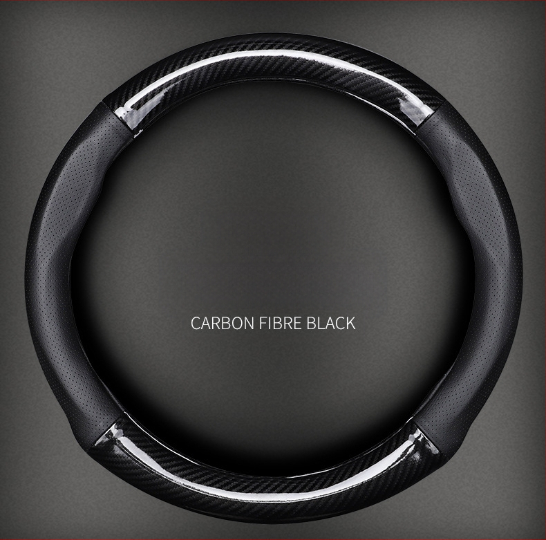 Κάλυμμα τιμονιού Volkswagen με υφή ανθρακονήματος και δέρμα Ultrafilm | Τέσσερις Εποχές | Ταιριάζει σε όλα τα μοντέλα VW
