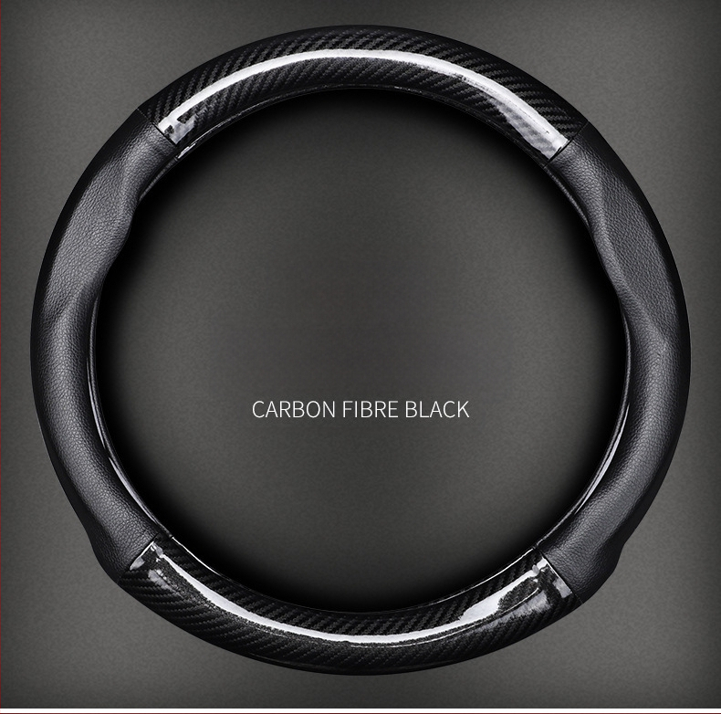 Κάλυμμα τιμονιού Volkswagen με υφή ανθρακονήματος και δέρμα Ultrafilm | Τέσσερις Εποχές | Ταιριάζει σε όλα τα μοντέλα VW