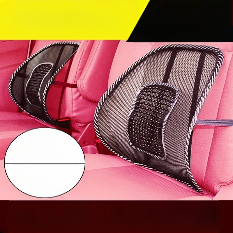 Μαξιλάρι οσφυϊκής στήριξης αυτοκινήτου με μασάζ χάντρες, ύφασμα ice silk και πολυπροπυλένιο, ενισχυμένο με παχύ ατσάλινο σύρμα, δερμάτινη στήριξη μέσης (ice silk υλικό, πολυπροπυλένιο, παχύ ατσάλινο σύρμα, δερμάτινη στήριξη μέσης)