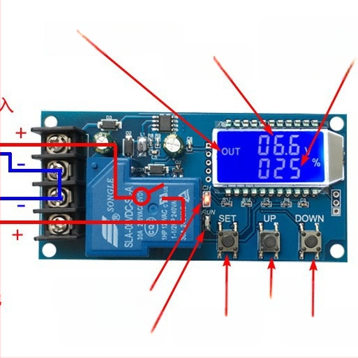 XY-L30A модул за управление на зареждането на батерията с цифрова защита от презареждане, 6-60V