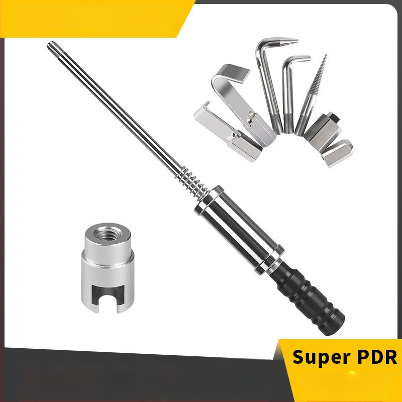 PDR комплект за ремонт на вдлънатини на автомобил – ръчен чук за изправяне без боядисване; Материал: неръждаема стомана + желязо; Марка: Super PDR; Приложение: поддръжка