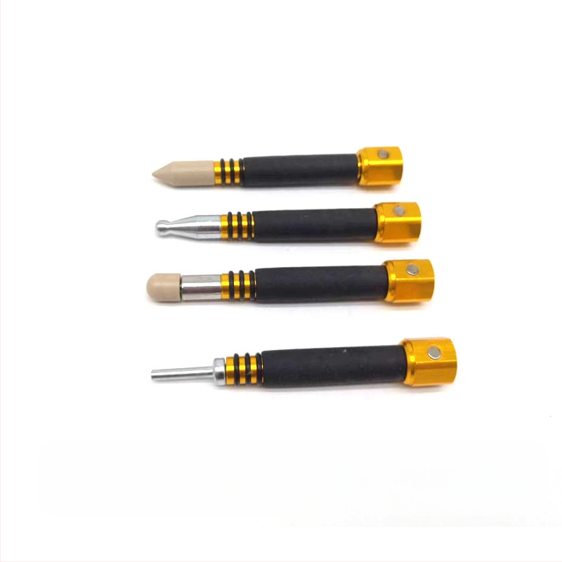 Комплект от 4 инструмента за ремонт на вдлъбнатини в автомобили с подменяеми глави, магнитна ударна писалка и изглаждане на вдлъбнати и изпъкнали форми