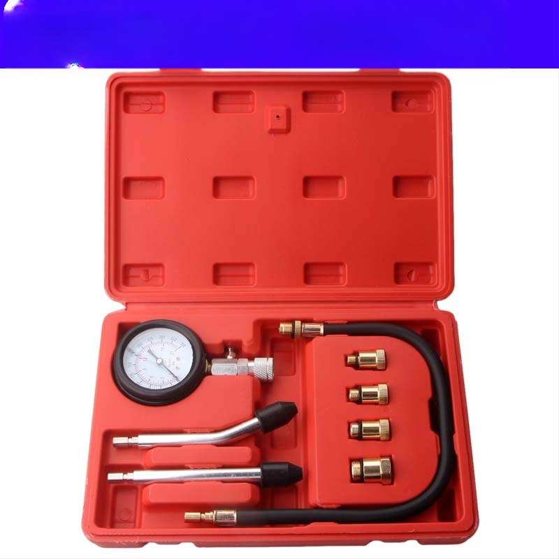 Многофункционален манометър за цилиндри – комплект от 8 броя от въглеродна стомана, за изпитване на двигателни цилиндри на автомобил и мотоциклет