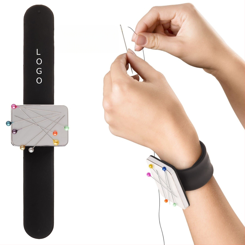 Магнитна подложка за шиене с китка и държател за игли – за инструменти за грим и фризьорство