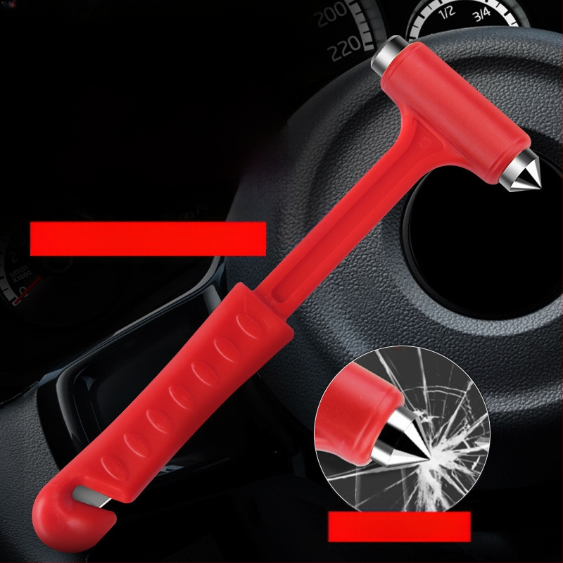Automobilio saugos plaktukas, prekės ženklas Security, plastiko ir metalo korpusas, daugiafunkcinis gelbėjimo įrankis, stiklo laužimo įrankis