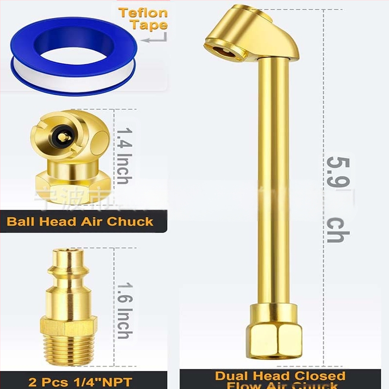 Накрайник за напомпване на гуми - железна конструкция; монтаж чрез бързо завъртане; марка Thunder Fire Sword Machinery