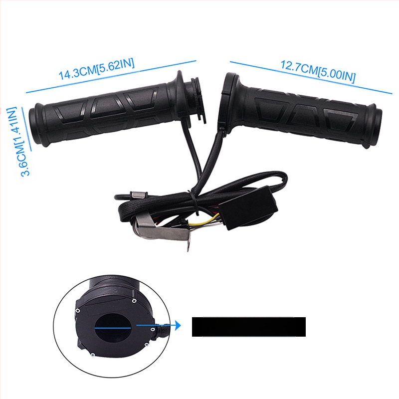 WUPP cs-095D1 Elektricky vyhrievané riadidlá motocyklu, nastaviteľná teplota, silikónové protišmykové ochranné kryty