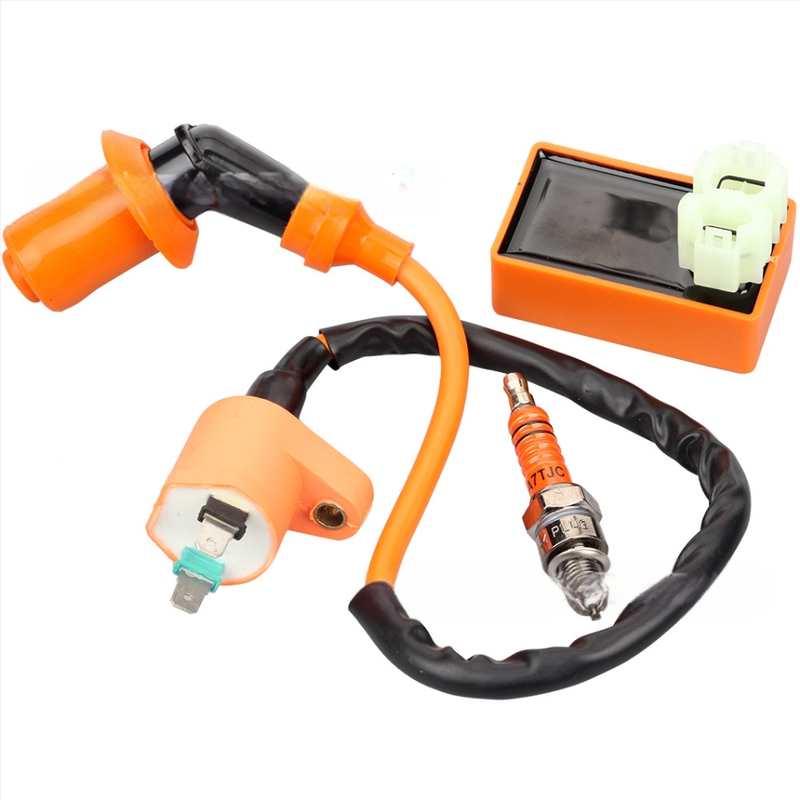 CDI ανάφλεξη και υψηλής τάσης πακέτο για ATV/GY6 50-150CC με μπουζί A7TJC